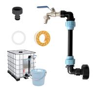 Robinet IBC Col de Cygne de Cuve,Robinet à col de cygne laiton IBC,col de cygne IBC 3/4", robinet S60 x 6, 3/4", Pour réservoir d'eau de pluie 1000 l