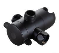 Robinet inverseur de douche à trois voies en ABS avec douille, répartiteur de débit d'eau pour salle de bain, disponible en argent ou noir, design compact moderne mesurant 98 mm x 72 mm x 63 mm pour