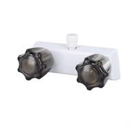 Robinet inverseur de valve de douche avec double bouton pour camping-car, remorque, camping-car, salle de bain en matériau ABS blanc ou noir (blanc)