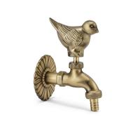 Robinet Jardin avec Rosace Murale, Moineau - Bronze Antique | Antique, Résistant contre Intempéries, pour Cour