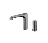 Robinet Lavabo 2 Trous Robinet Lave Main g1/2 Mitigeur Lavabo Salle de Bain Chaud et Froid,gris Pistolet