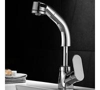 Robinet Lavabo avec Douchette Extractible Laiton Eau Chaude et Froide Lave-Linge Levage Télescopique Multifonction Robinet Salle de Bain-Chrome