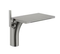 Robinet Lavabo Cascade Robinet Salle Bain Sur Plan Mitigeur Lave Main eau Chaude et Froide en Laiton,Gris Pistolet Brossé