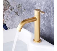 Robinet Lavabo Or Mitigeur Eau Froide Lave Main Monocommande Robinet Salle de Bain en Acier Inoxydable,court