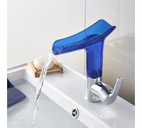 Robinet Lavabo Salle de Bain Cascade Sortie D'eau ABS Mitigeur Lave Main eau Chaude et Froide Robinet Salle Bain Sur Planen Cuivre,bleu