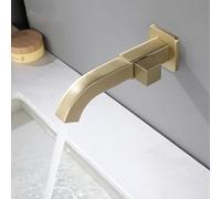 Robinet Lavabo Salle de Bain Eau Froide Robinet Mural Lave Main en Laiton a Trou Unique,Brossé