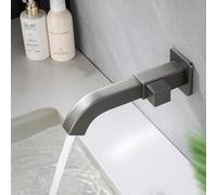 Robinet Lavabo Salle de Bain Eau Froide Robinet Mural Lave Main en Laiton a Trou Unique,gris
