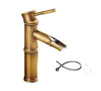 Robinet Lave Main Doré Robinet en Laiton, Integrated Faucet À Coulée par Gravité, Antique MonocommandeMitigeur Eau Chaude et Froide Disponible, avec Tuyau(Color:A,Size:208 * 120MM)