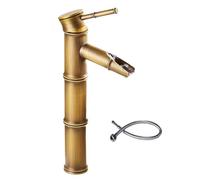 Robinet Lave Main Doré Robinet en Laiton, Integrated Faucet À Coulée par Gravité, Antique MonocommandeMitigeur Eau Chaude et Froide Disponible, avec Tuyau(Color:A,Size:308 * 120mm)