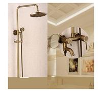 Robinet Lave Main, Ensemble de douche classique en laiton de salle de bain en laiton Système de douche de douche ensemble Précipitant la tête de douche pavillon portable 2 boutons mélange(B)