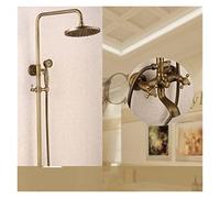 Robinet Lave Main, Ensemble de douche classique en laiton de salle de bain en laiton Système de douche de douche ensemble Précipitant la tête de douche pavillon portable 2 boutons mélange(A)