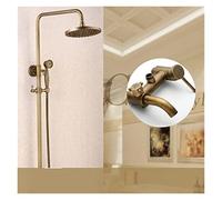 Robinet Lave Main, Ensemble de douche classique en laiton de salle de bain en laiton Système de douche de douche ensemble Précipitant la tête de douche pavillon portable 2 boutons mélange(C)