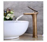 Robinet Lave Main, Grand Bassin Robinet White and Gold Salle de bain Robinet de salle de bain en laiton lavabo robinet robinet robinet robinet d'évier doré chaud chaud(Antique bronze T)