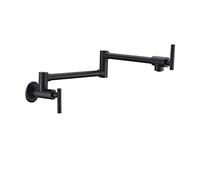 Robinet Lave Main, Robinet de remplissage pliable robinet de cuisine pliable simple évier à froid Robinet rotation pivot de grue murale en laiton en laiton chromé(Black bronze)