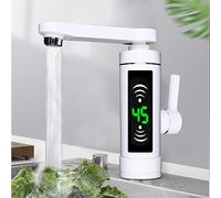 Robinet LED électrique 3000W 360 °, robinet de chauffe-eau électrique instantané, robinet immédiatement chaud pour cuisine de salle de bain, blanc