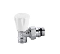 Robinet manuel radiateur version à angle, laiton chromé, G 3/8″ - Caleff