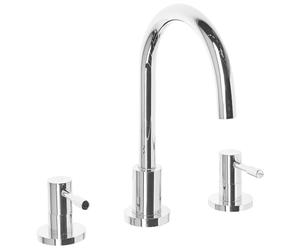 Robinet Mélangeur 3 Trous en Laiton et Acier Inox Chromé Ajout Design au Lavabo et Accessoire Déco pour Salle de Bain Moderne Beliani