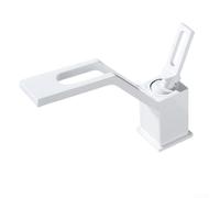 Robinet mélangeur à trou unique avec forme créative et double contrôle de la température pour plus de confort (blanc)