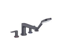 Robinet mélangeur bain douche 4 trous Talis E noir chromé brossé