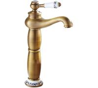 Robinet Mélangeur De Lavabo Vintage Robinet De Lavabo De Salle De Bain Monotrou Robinet Mélangeur De Lavabo en Laiton Antique Robinet De Lavabo De Salle De Bain en Laiton Antique, B, Tall