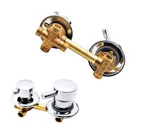 Robinet mélangeur d'eau chaude et froide en laiton massif à 4 voies - 9 cm/10 cm/12,5 cm/14,5 cm - Pour cabine de douche et hammam - Filetage G1/2