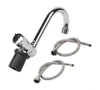 Robinet mélangeur d'eau chaude et froide pliable pour caravane pour camping-car, yacht, bar, comptoir avec double axe de rotation et profil compact