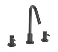 Robinet Mélangeur en Laiton et Acier Inox Noir Mat Parfait pour Lavabo Vasque Accessoire Déco de Salle de Bain Moderne et Minimaliste Beliani
