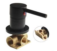 Robinet mélangeur manuel rond dissimulé de 1,27 cm optimisé pour la stabilité du débit d'eau chaude et froide et la régulation thermique (noir)