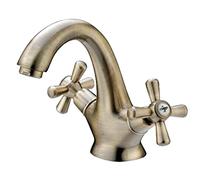 Robinet Mélangeur pour Lavabo Bronze Boutons Croix Série Sofia de Salle de Bain