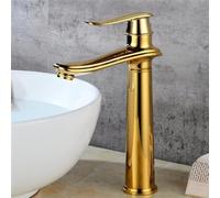 Robinet Mélangeur Rétro Salle De Bain Sin Robinet Mélangeur De Salle De Bain Robinet Mélangeur De Lavabo Monotrou en Laiton Eau Chaude Et Froide, Gold, High