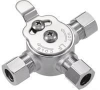 Robinet mélangeur thermostatique, en laiton sans plomb, raccord de compression 3/8", pour eau chaude et froide, montage sous le plan de travail (1 pièce)