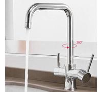 Robinet mitigeur 1 voie en laiton chaud et froid pour évier de cuisine chromé filtré Filtre à eau directe pour une utilisation saine à la maison