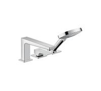 Robinet mitigeur bain douche 3 trous poignée manette Metropol avec Secuflex chromé
