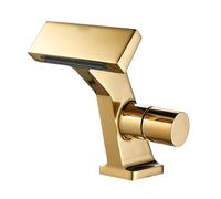 Robinet mitigeur cascade en laiton avec poignée unique finition noire chromée robinet d'évier chaud et froid (doré)