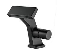 Robinet mitigeur cascade en laiton gris avec poignée unique finition chromée noire robinet d'évier chaud et froid (noir)