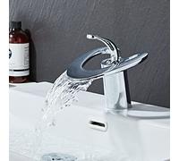 Robinet mitigeur cascade pour lavabo de salle de bain - Mitigeur monobloc à levier unique - Chromé