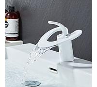 Robinet mitigeur cascade pour lavabo de salle de bain - Mitigeur monobloc à levier unique - Chromé