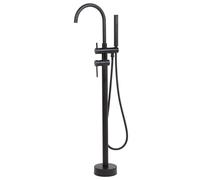 Robinet Mitigeur de Bain sur Pied en Inox Zinc et Laiton Noir Mat 116 cm Tugela