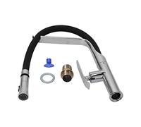 Robinet mitigeur de cuisine extractible rotatif à 360° G1/2 avec valve en céramique, robinet d'eau froide et chaude pour lavabo, noir argent, style contemporain, laiton, plastique