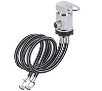 Robinet mitigeur de douche chromé pour caravane avec tuyaux d'entrée d'eau | Robinet mitigeur d'eau chaude froide de 1,3 cm avec embouts de 12 mm pour système de douche de camping-car, caravane