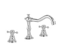 Robinet mitigeur de lavabo 3 trous, robinet à double poignée en laiton noir for lavabo, contrôle de l'eau chaude et froide, robinet de vanité moderne(Chrome Plated)