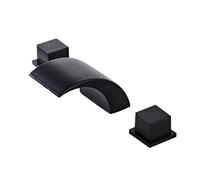 Robinet Mitigeur De Lavabo 3 Trous, Robinet En Laiton Noir Avec Double Poignée, Contrôle De L'eau Chaude Et Froide, Robinet De Lavabo Moderne