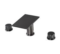 Robinet mitigeur de lavabo Cascade Gris Moderne, mitigeur Monobloc, robinets de Salle de Bain avec Eau Chaude et Froide