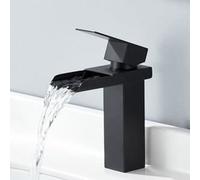 Robinet Mitigeur de Lavabo Cascade Noir en Acier Inox Design Moderne - HOMELODY
