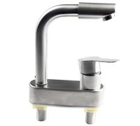 Robinet mitigeur de lavabo construit en acier inoxydable 304 avec finition tréfilage et deux trous entraxe