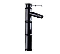 Robinet Mitigeur De Lavabo En Laiton, Robinet De Lavabo Haut À Poser, Robinet De Lavabo Vintage En Forme De Bambou, Robinet De Salle De Bain En Bronze Noir, Mitigeur Eau Chaude Et Froide Avec 2 Flexi