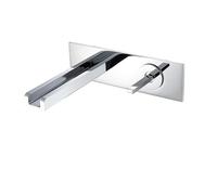 Robinet Mitigeur de Lavabo Mural en Laiton Cascade Robinet de Salle de Bains Robinet de Lavabo de Salle de Bain Robinets Mélangeurs D'Évier D'Eau Froide Et Chaude Chrome