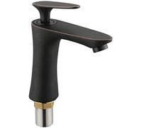 Robinet mitigeur de lavabo Noir Robinet de Salle de Bain de vestiaire Moderne, en Laiton Massif, pour lavabo de Salle de Bain Robinet d'évier de Salle de Bain Noir robinets à Levier Unique à Un