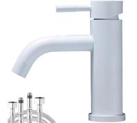 Robinet mitigeur de salle de bain en acier inoxydable avec peinture blanche