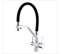 Robinet mitigeur d'évier de cuisine chromé à 3 voies pivotant 360° for purification d'eau pure